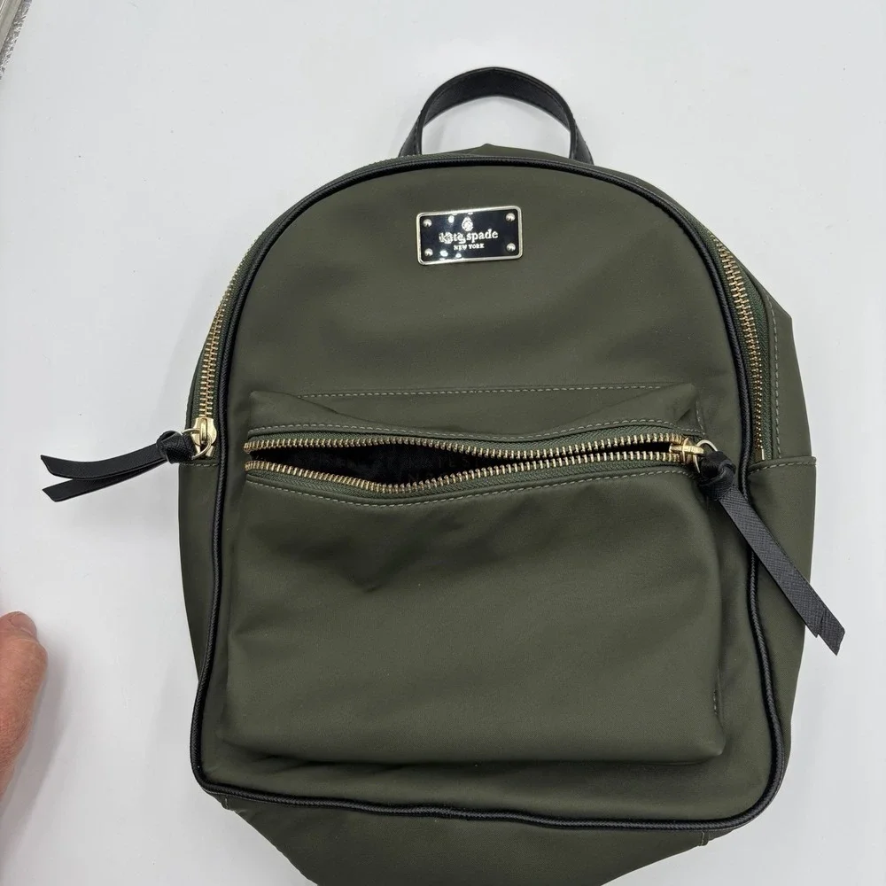 Kate Spade New York Bradley Wilson Road Backpack Small Army Green Nylon‎